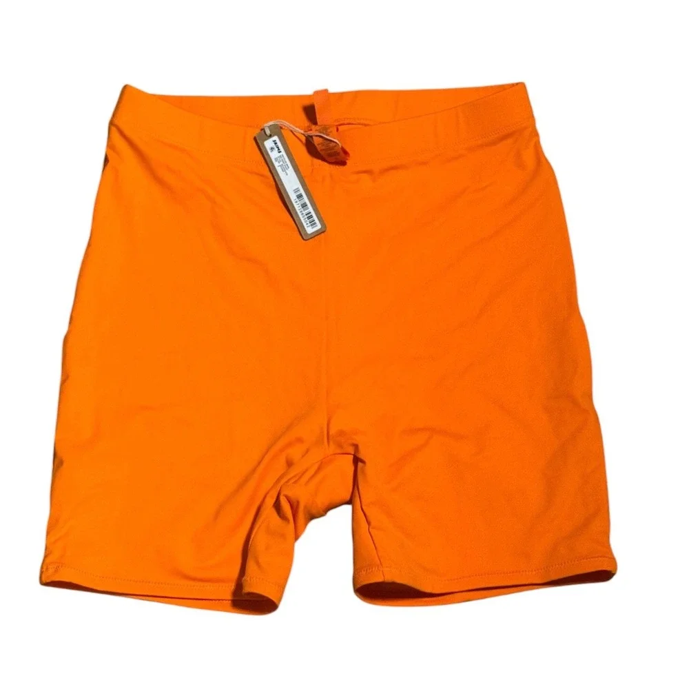 SKIMS Recycled Swim Mid Waist Short Orange SW-MWS-0750 Womens Size S NWT